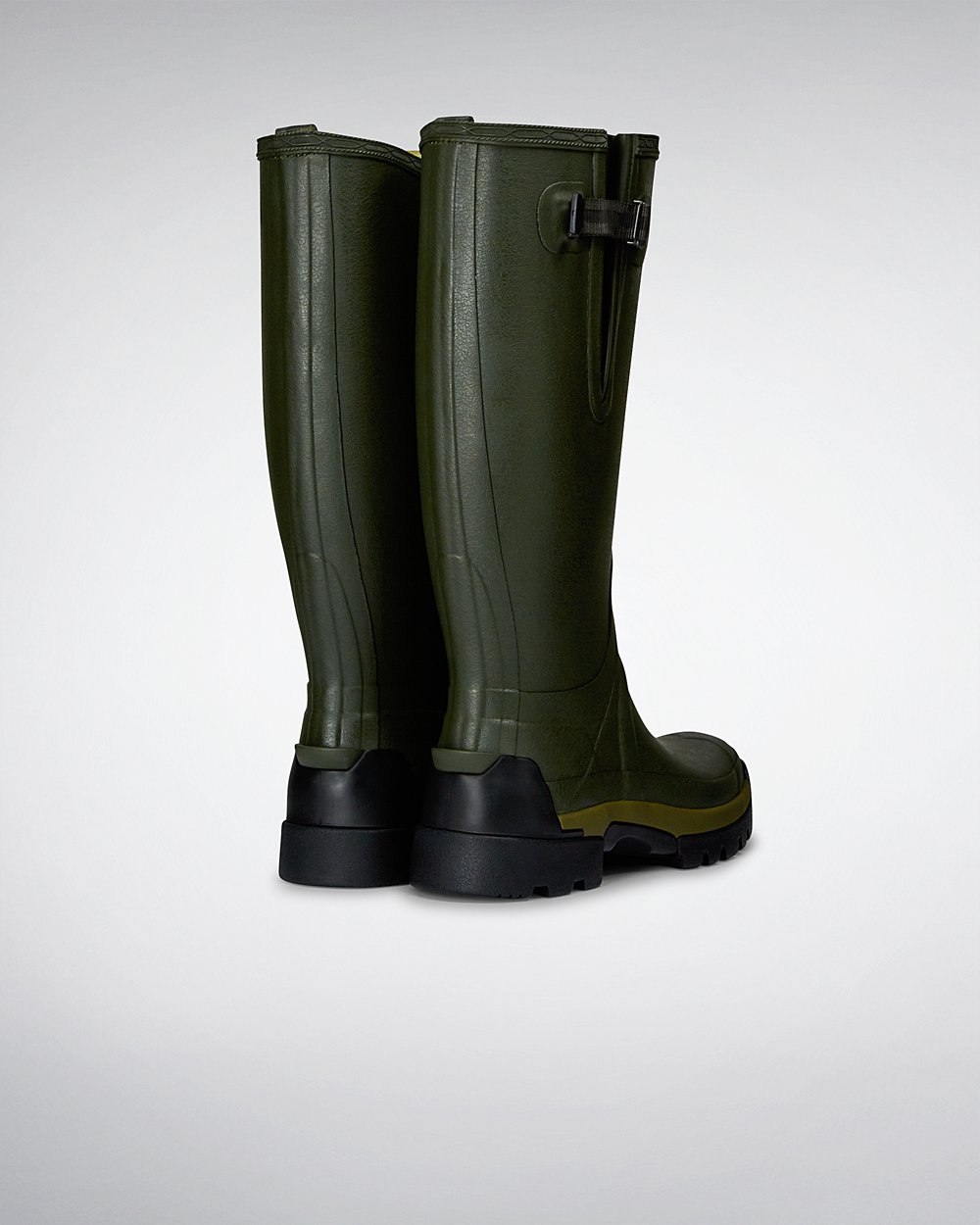 Men Hunter Balmoral Bamboo Carbon | Tall Rain Boots Dark Olive | NZ-85460-MFVT